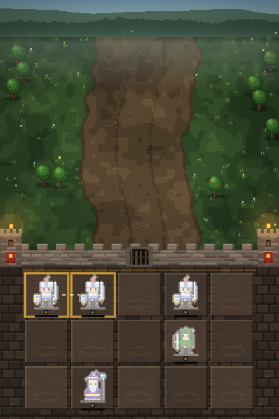 Stonekeep Guardians: heroes guarding the keep's courtyard
